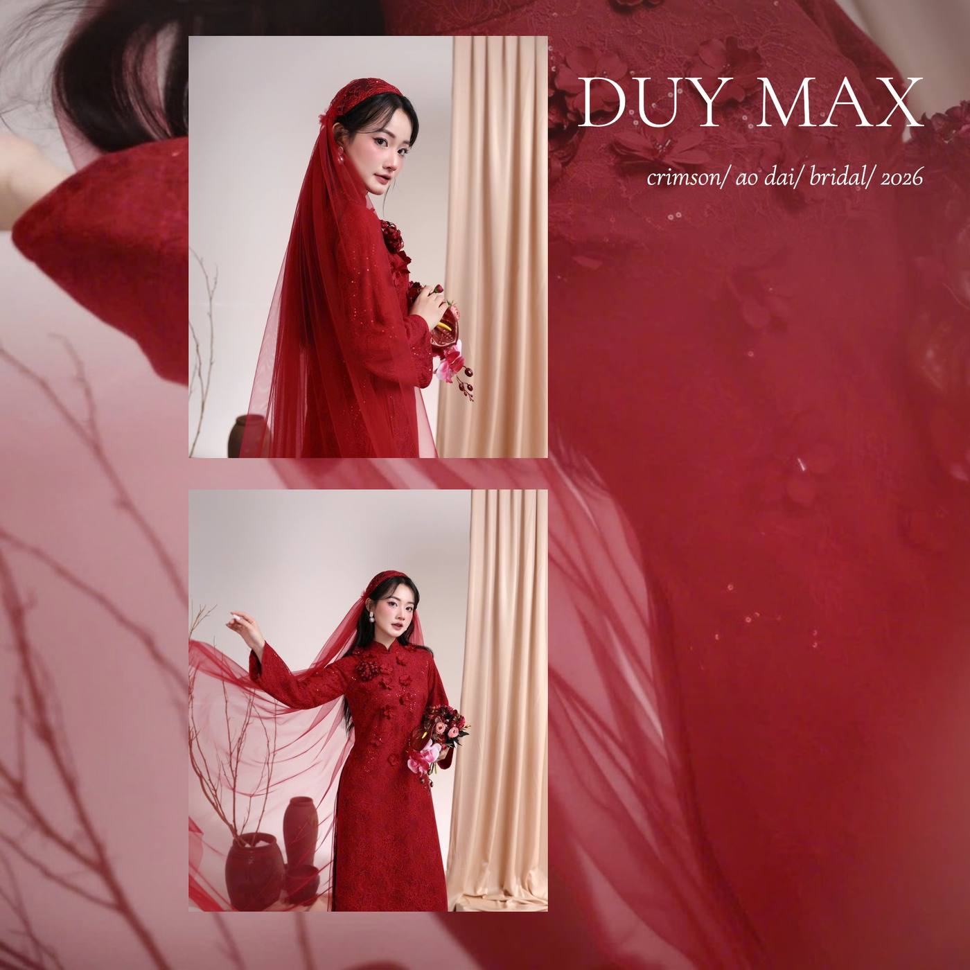 Crimson Áo Dài — áo dài đỏ thêu hoa — Duy Max Studio, trang 6