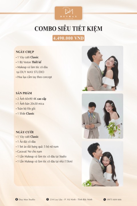 Bảng giá Duy Max Studio 2026–2027: Combo Siêu Tiết Kiệm — 4.490.000đ