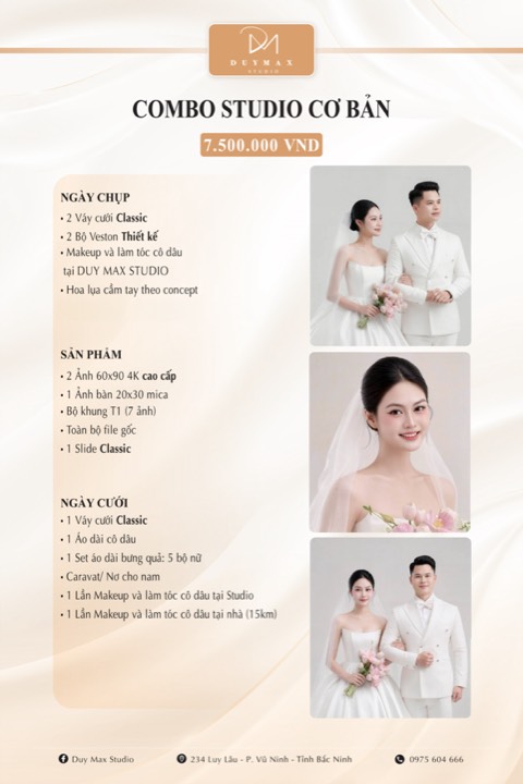 Bảng giá Duy Max Studio 2026–2027: Combo Studio Cơ Bản — 7.500.000đ