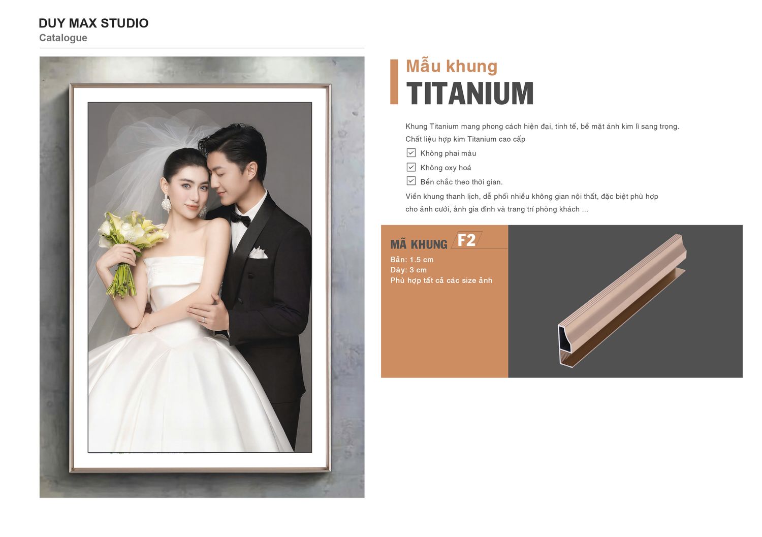 Khung Titanium mã F2 — catalogue Duy Max Studio