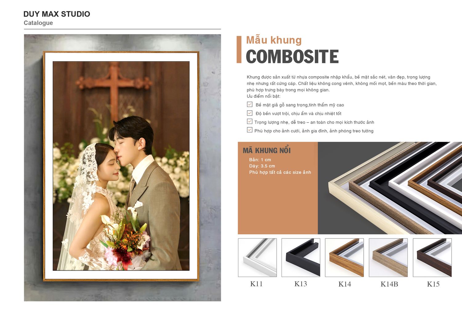 Khung nổi Composite mã K11 · K13 · K14 · K14B · K15 — catalogue Duy Max Studio