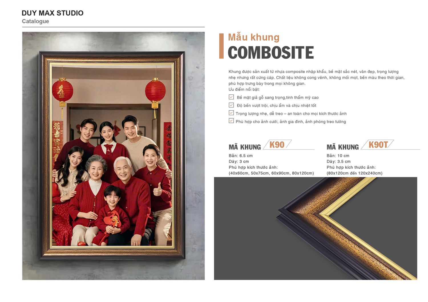 Khung Composite mã K90 và K90T — catalogue Duy Max Studio