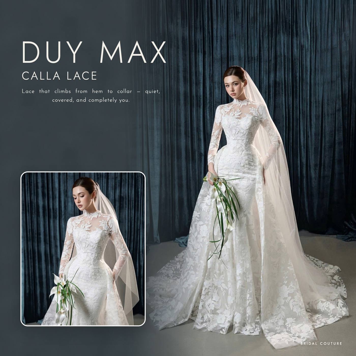Calla Lace — ren cổ cao, đuôi cá — Duy Max Studio, trang 1