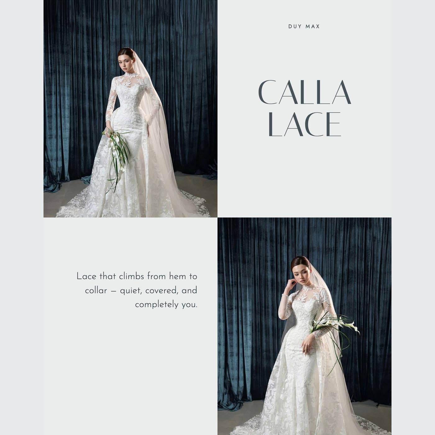 Calla Lace — ren cổ cao, đuôi cá — Duy Max Studio, trang 4
