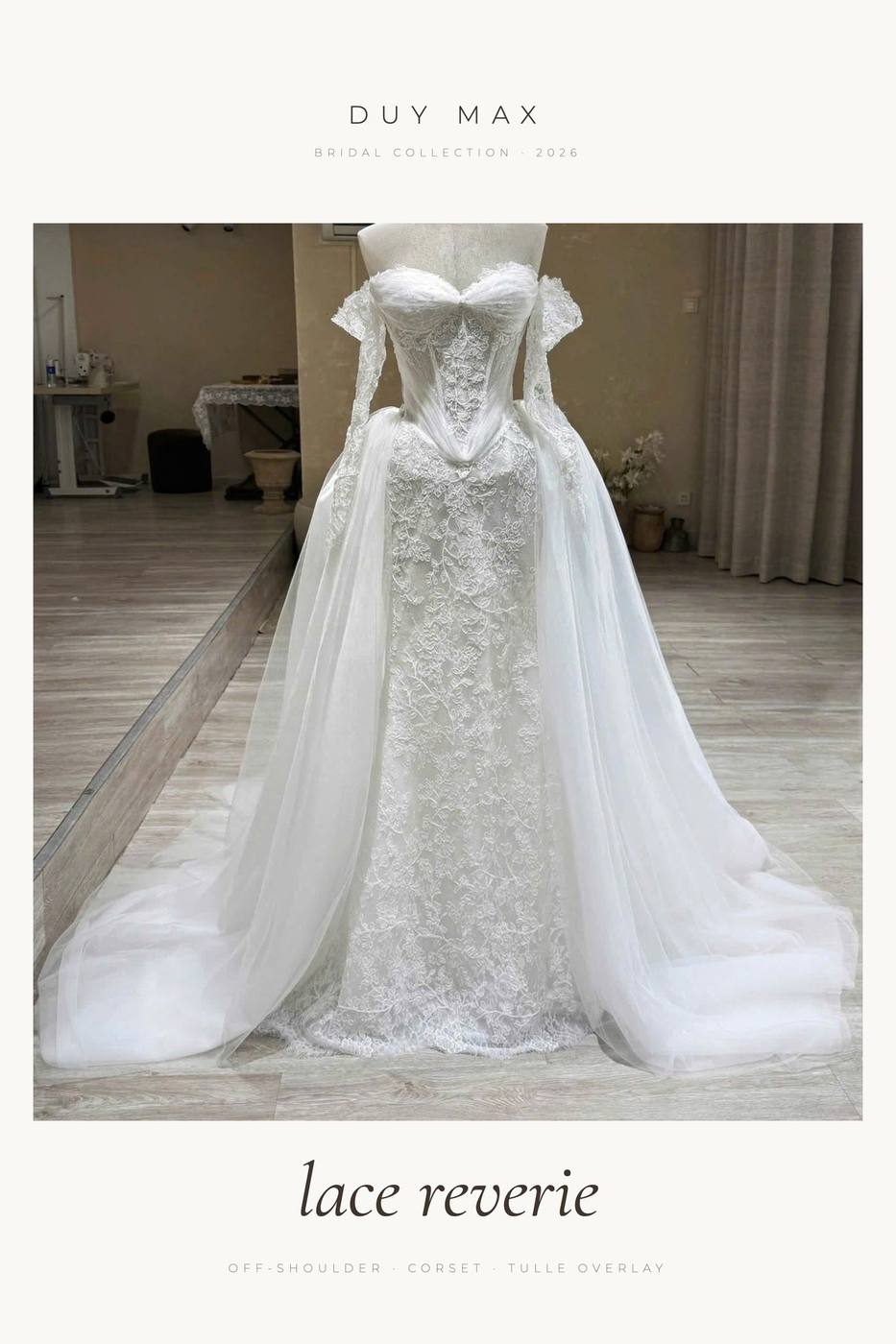 Lace Reverie — ren corset trễ vai — Duy Max Studio, trang 1